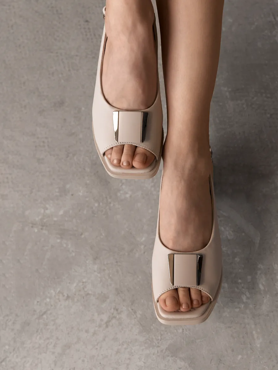 Босоножки женские летние натуральная кожа на среднем каблуке 31F5-47-011