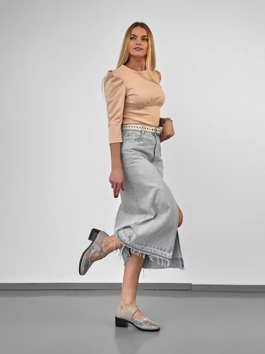 Туфли женские на низком каблуке натуральная кожа HX142-012Lk