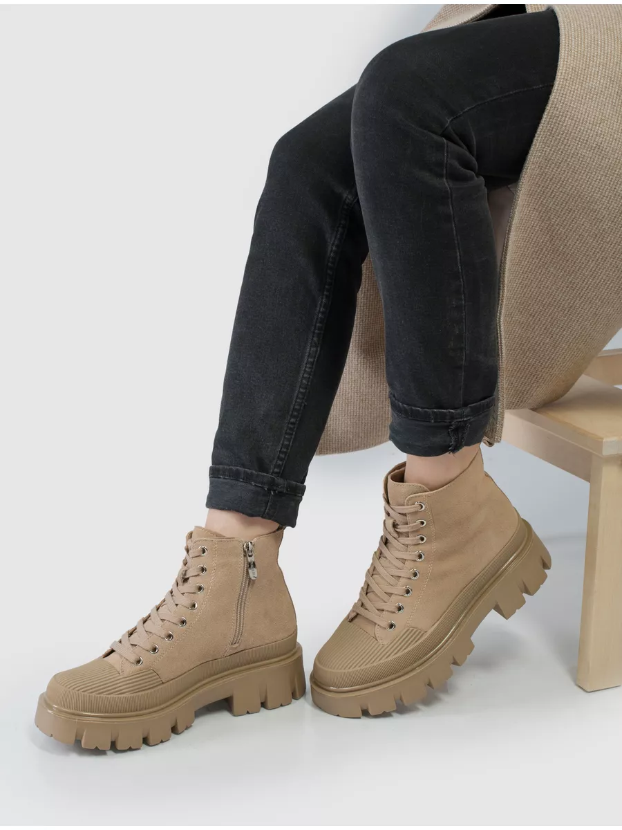 Ботинки зимние натуральная замша на каблуке XBW-32266-1D-SW