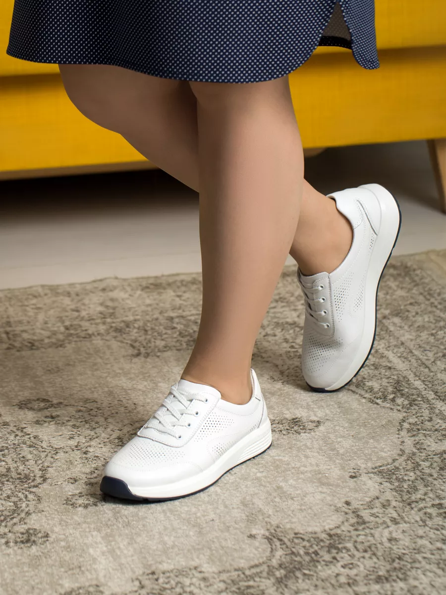 Кроссовки летние натуральная кожа на платформе KZ182-010