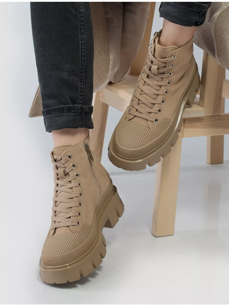 Ботинки зимние натуральная замша на каблуке XBW-32266-1D-SW