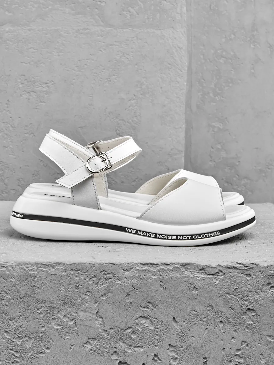 Босоножки женские летние на танкетке белые 2F6-97-112