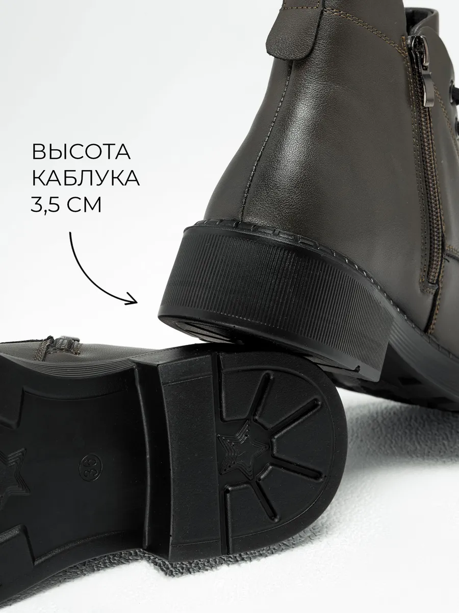 Ботинки женские осенние натуральная кожа на каблуке 25-DBU12-5-106