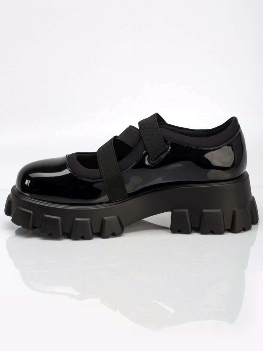 Туфли школьные для девочки черные натуральная кожа закрытые KPS002-010K