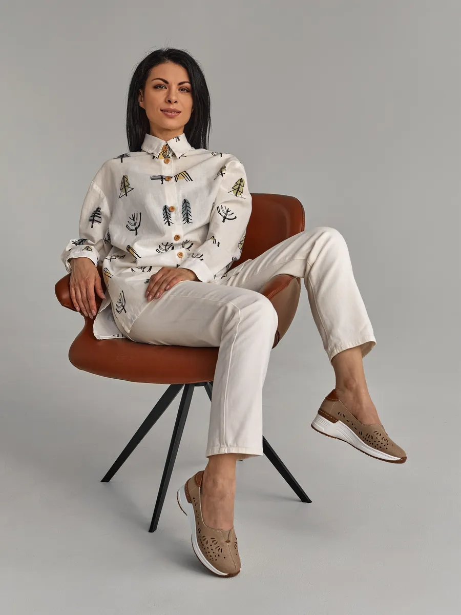 Мокасины женские летние натуральная кожа HX119-021