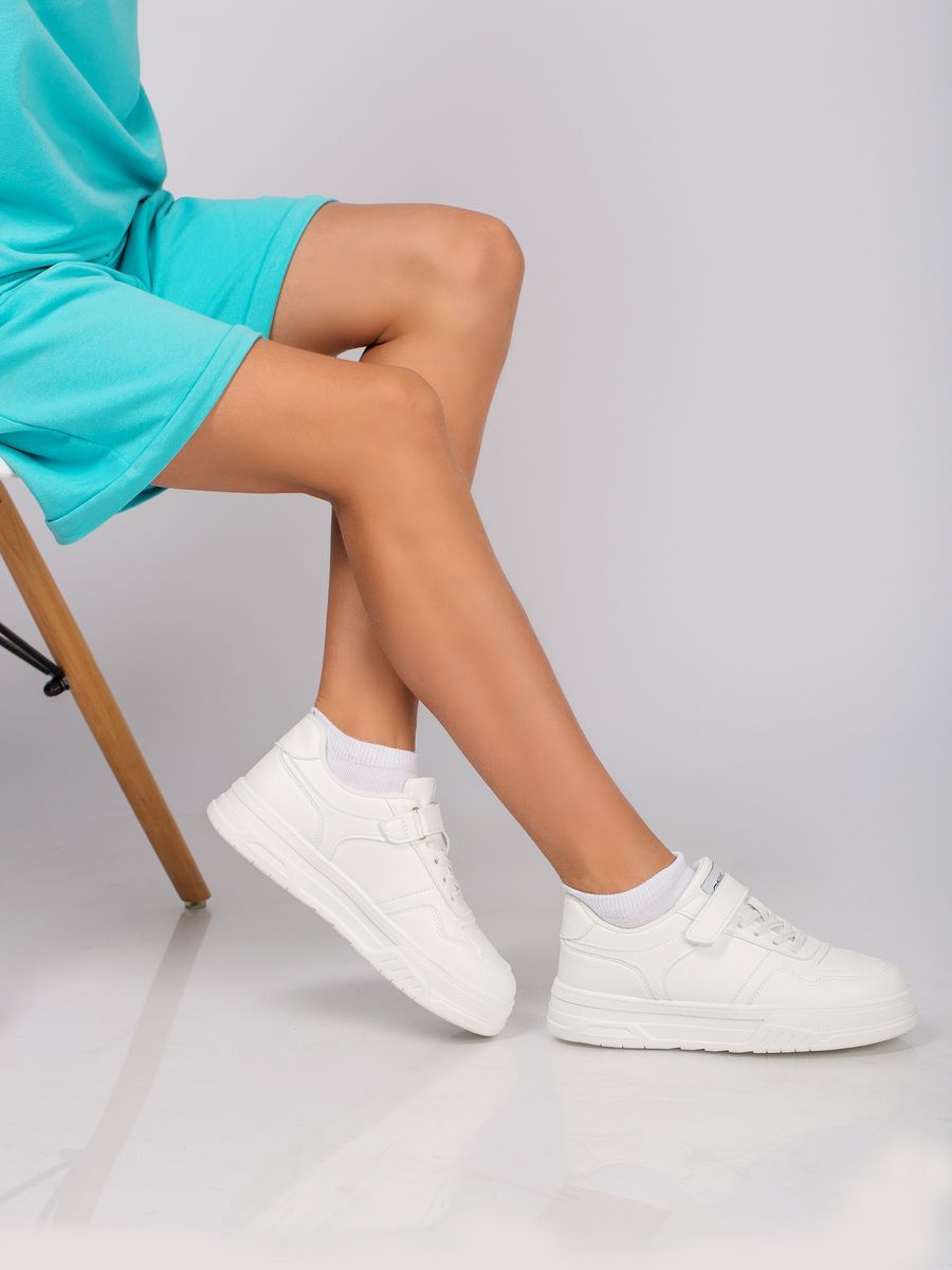 Кроссовки для девочки белые на платформе KPK005-020K