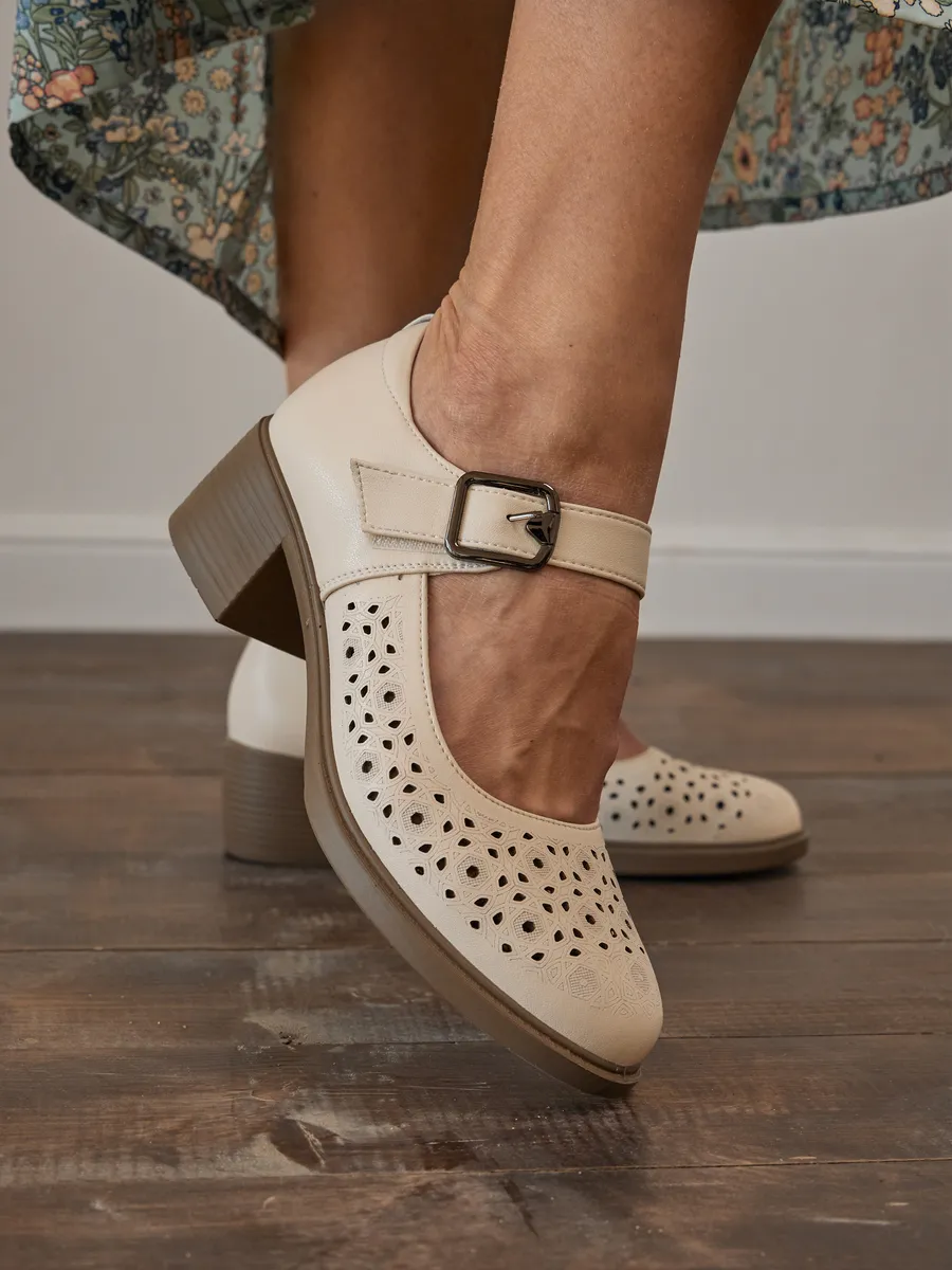 Туфли женские на низком каблуке натуральная кожа CV248-160k