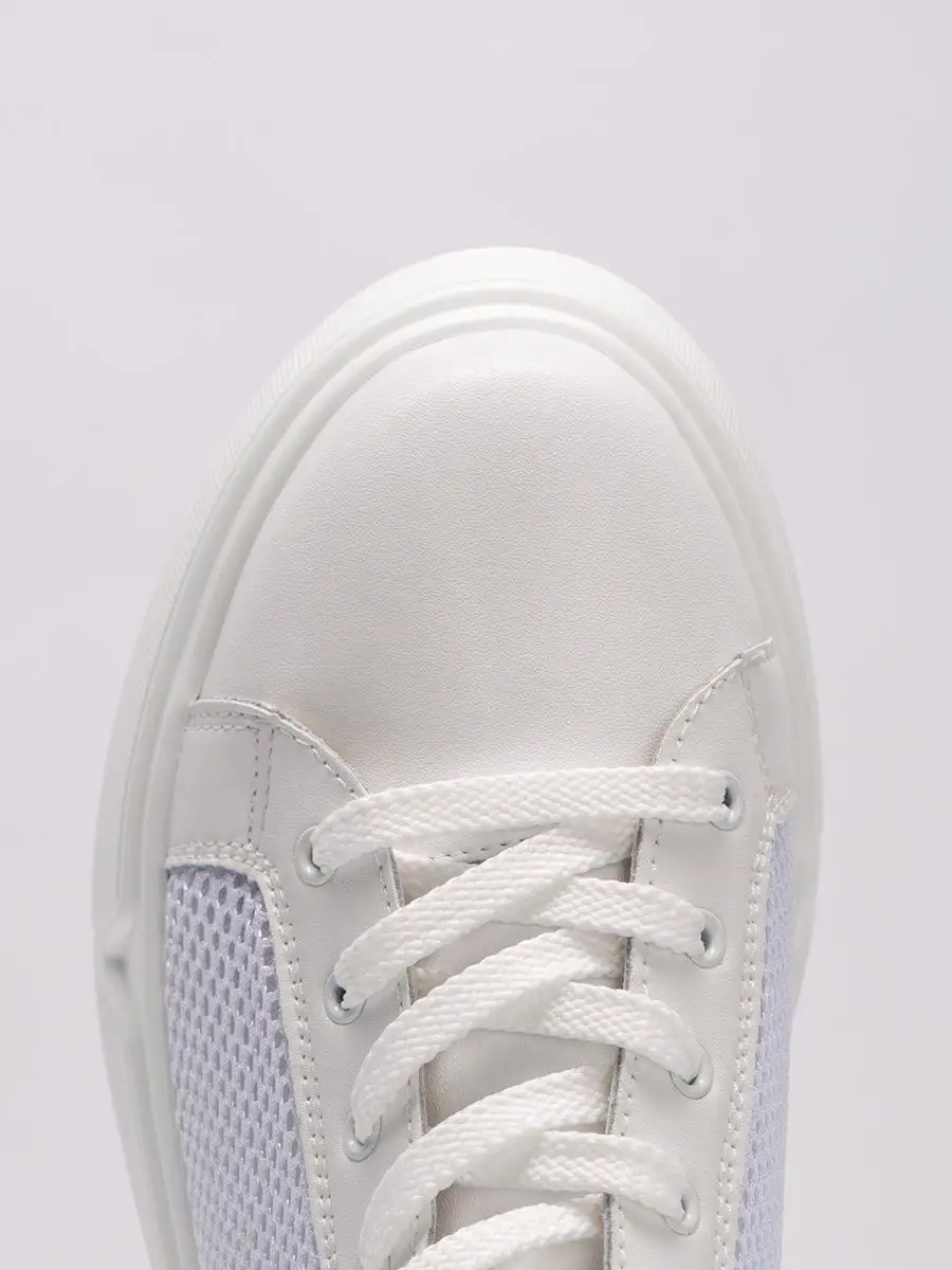 Кеды женские белые натуральная кожа летние на платформе FL068-2