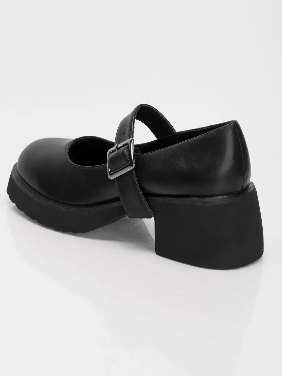 Туфли женские натуральная кожа черные на каблуке осенние KF329-010K