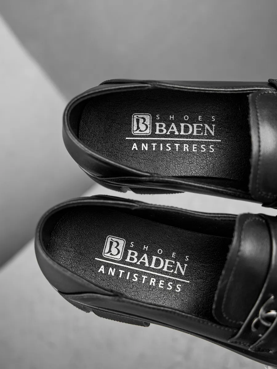 Лоферы женские натуральная кожа черные школьные GJ031-010