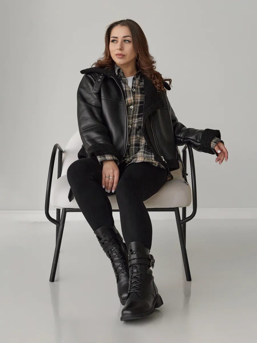 Ботинки женские зимние на каблуке высокие черные 42-ZBE25-22-101