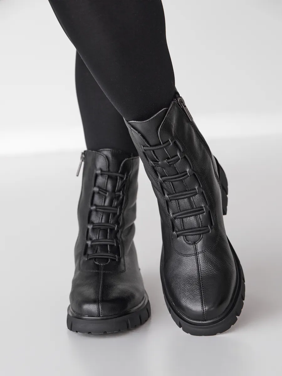 Ботинки женские зимние натуральная кожа на платформе высокие C1039-030