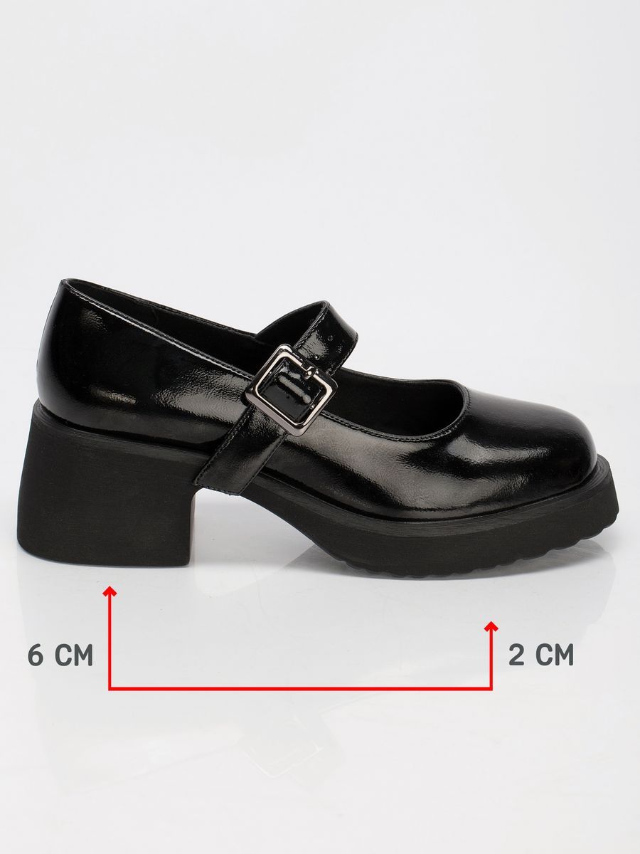 Туфли женские натуральная кожа черные на низком каблуке KF329-011K