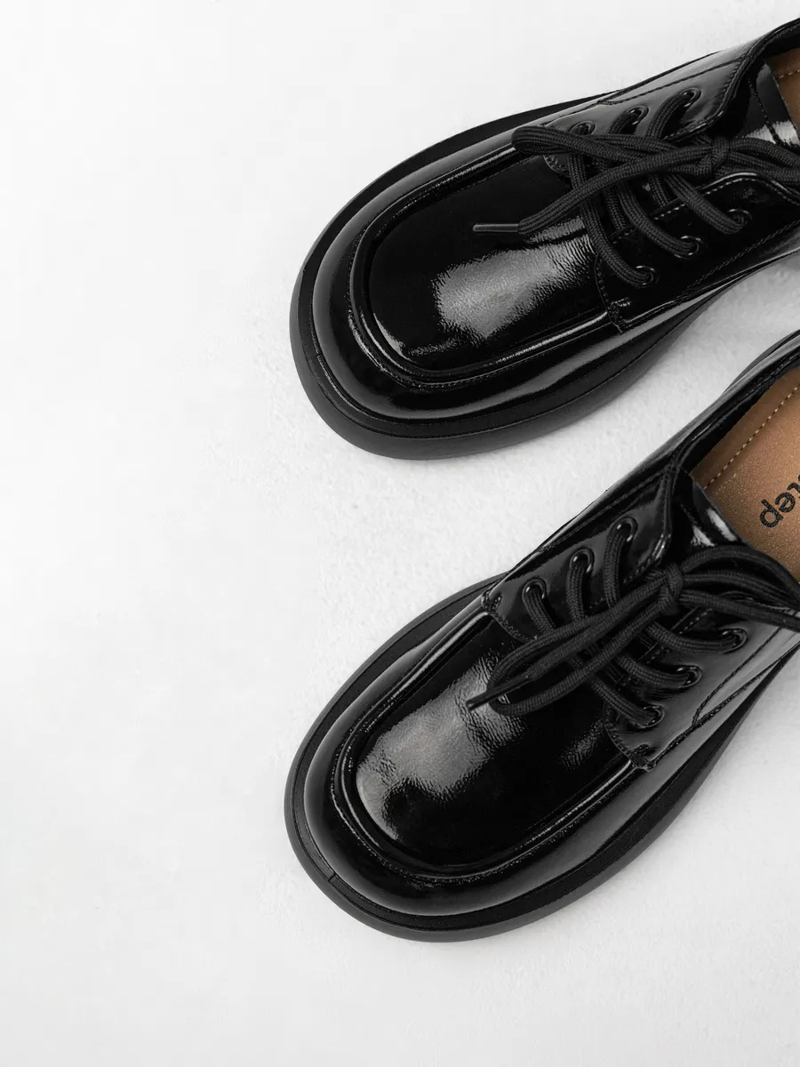 Туфли женские осенние на низком каблуке натуральная кожа 25-TZU9-6-501