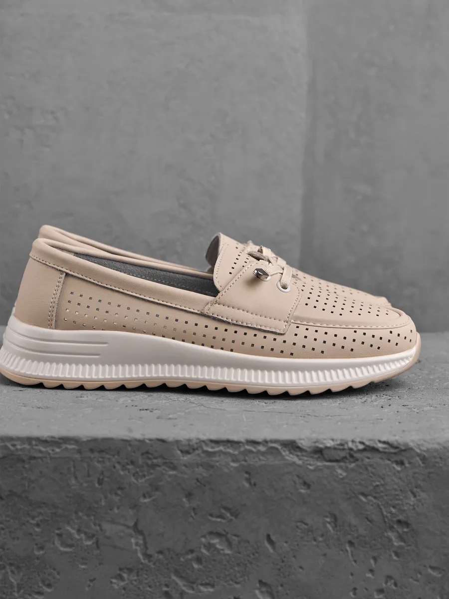 Мокасины женские летние дышащие натуральная кожа 41-TPY9-14-111