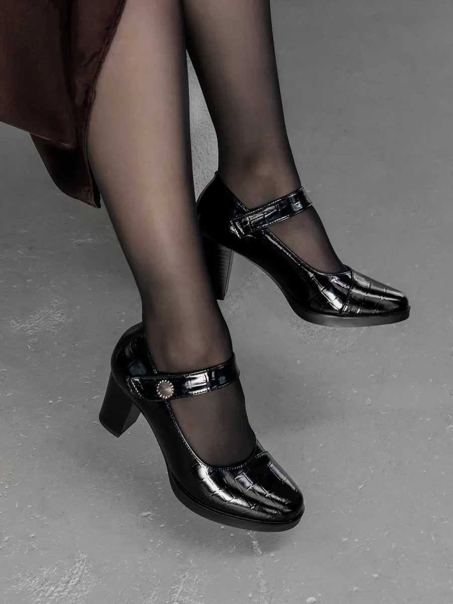 Туфли женские натуральная кожа лаковые мери джейн CV312-021