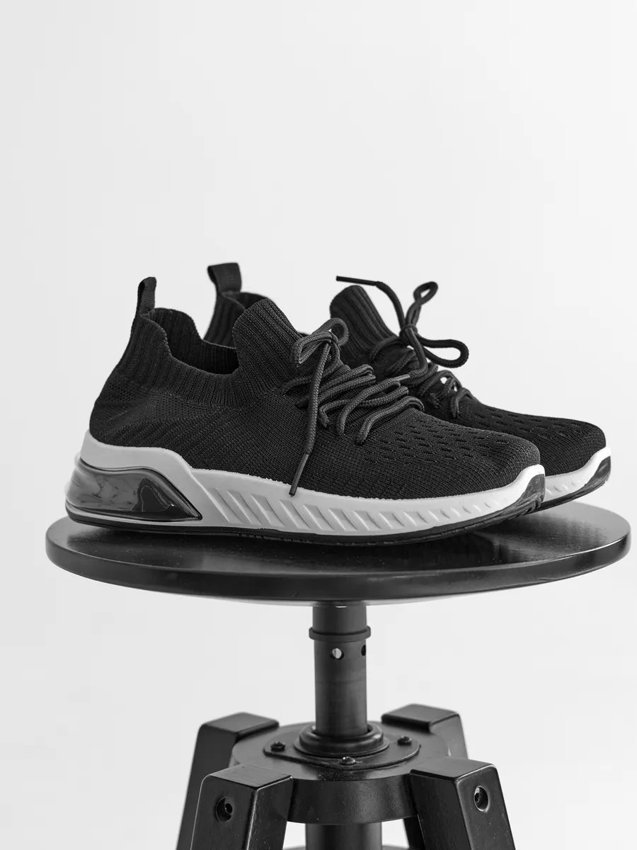 Кроссовки женские летние черные дышащие TEX-13-3