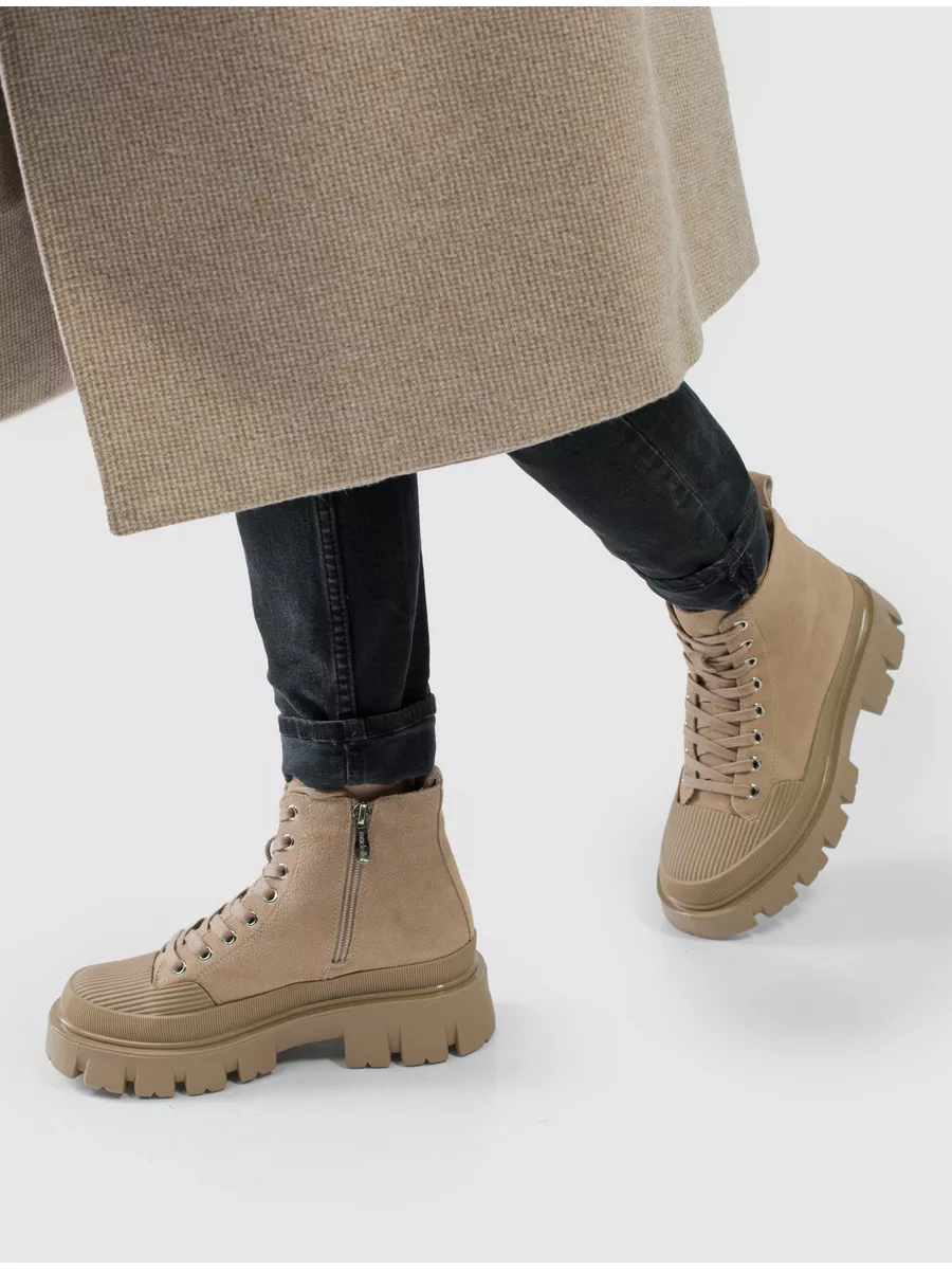 Ботинки зимние натуральная замша на каблуке XBW-32266-1D-SW