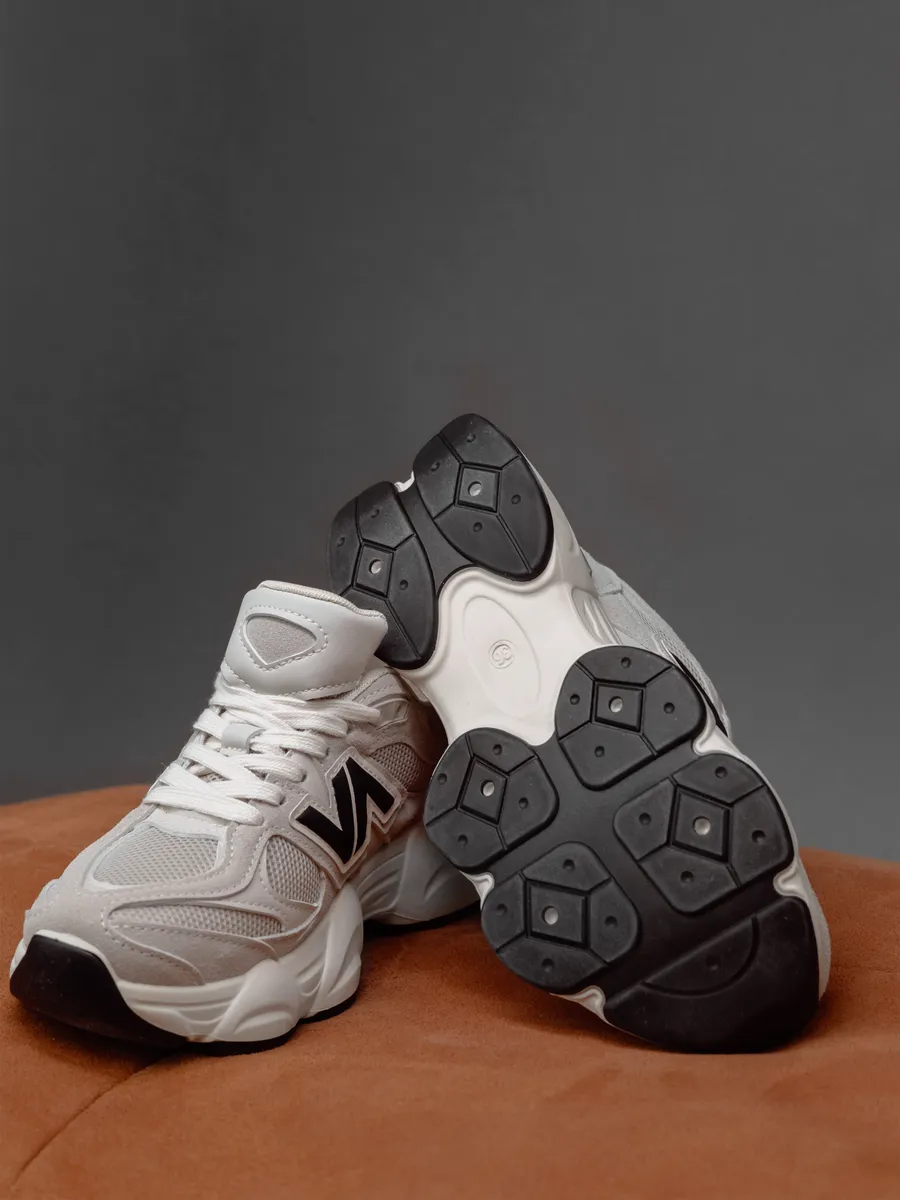 Кроссовки женские на платформе серые дышащие AA075-011K