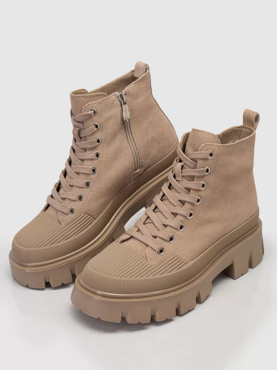 Ботинки зимние натуральная замша на каблуке XBW-32266-1D-SW