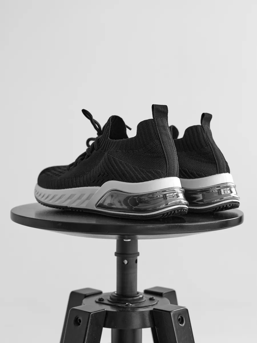 Кроссовки женские летние черные дышащие TEX-13-3