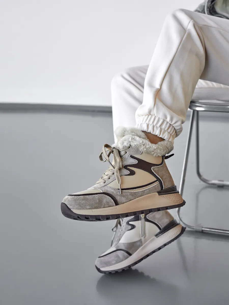 Ботинки женские зимние натуральная кожа спортивные XLH-42114-1D-SW