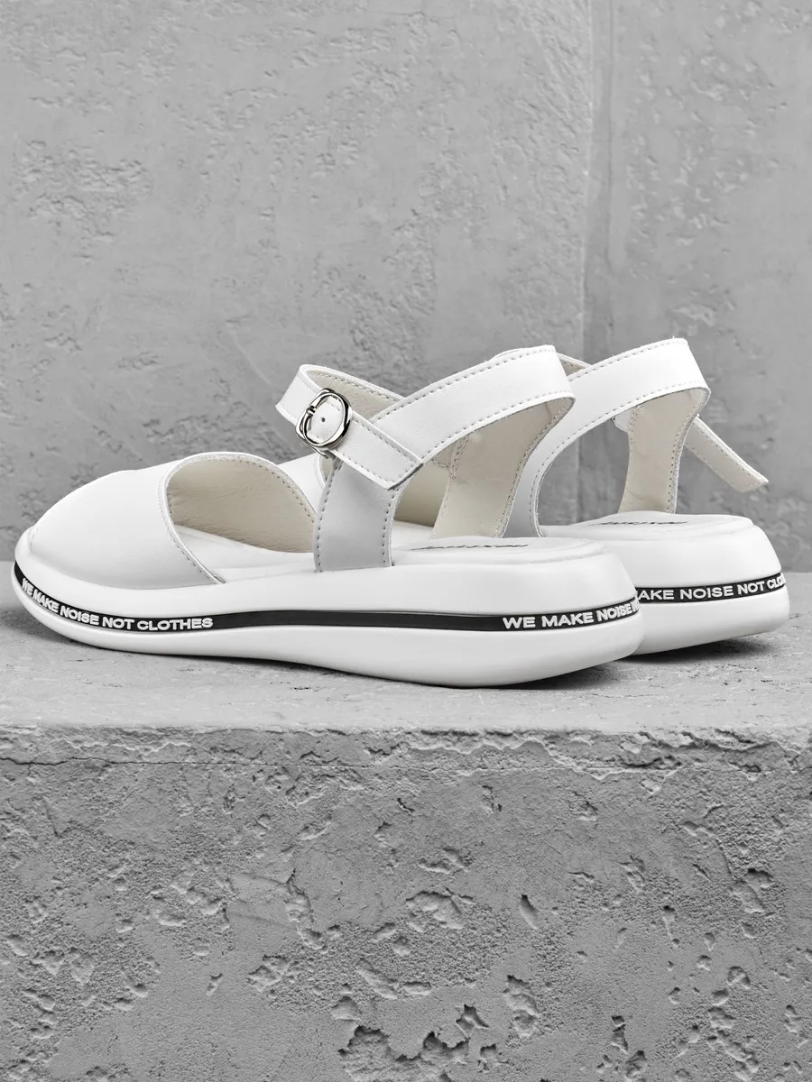 Босоножки женские летние на танкетке белые 2F6-97-112