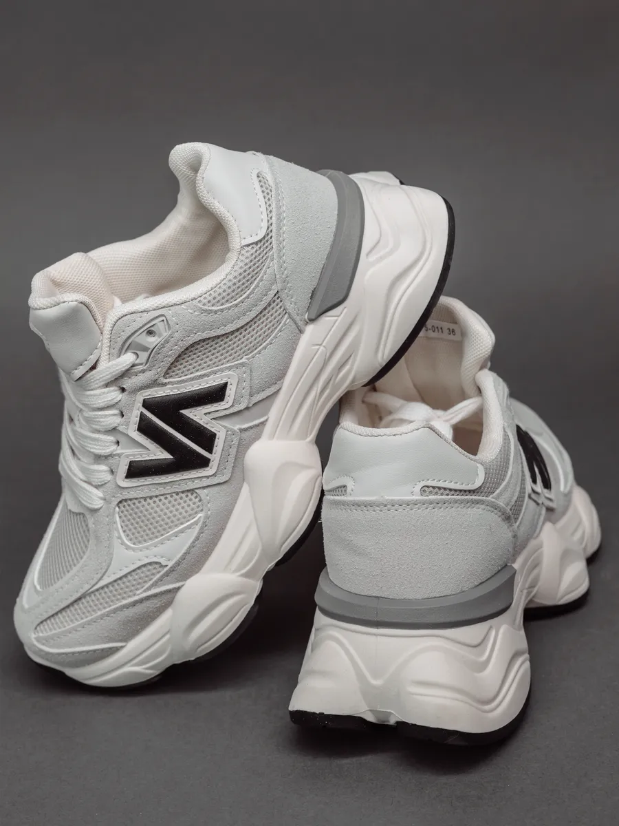 Кроссовки женские на платформе серые дышащие AA075-011K