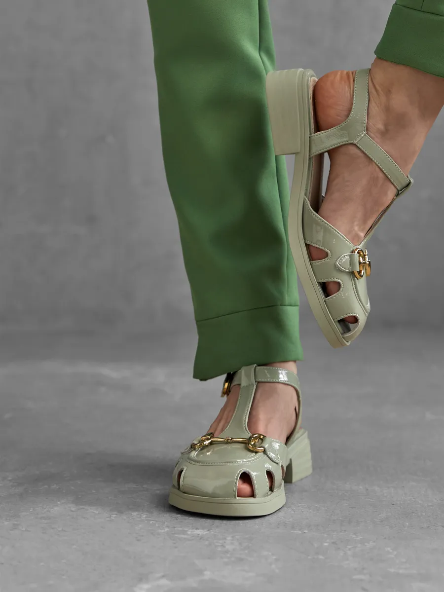 Босоножки женские летние натуральная кожа лаковые 31V20-9-013