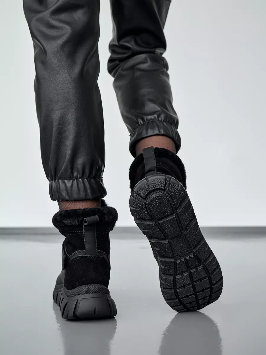 Полусапожки женские зимние натуральная замша на танкетке XHF-RW22D131-0103-SW-K