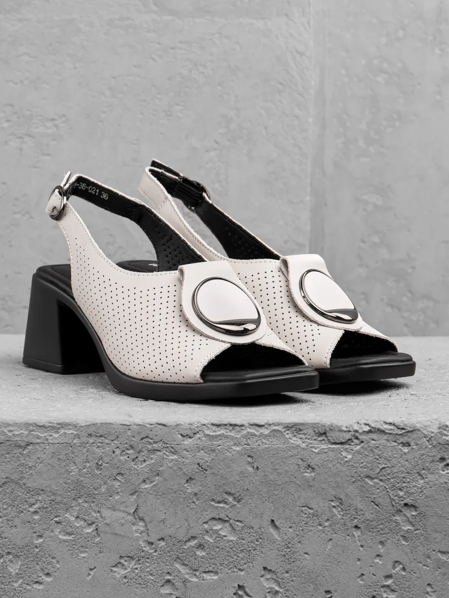 Босоножки слингбэки женские летние натуральная кожа 31F5-36-021