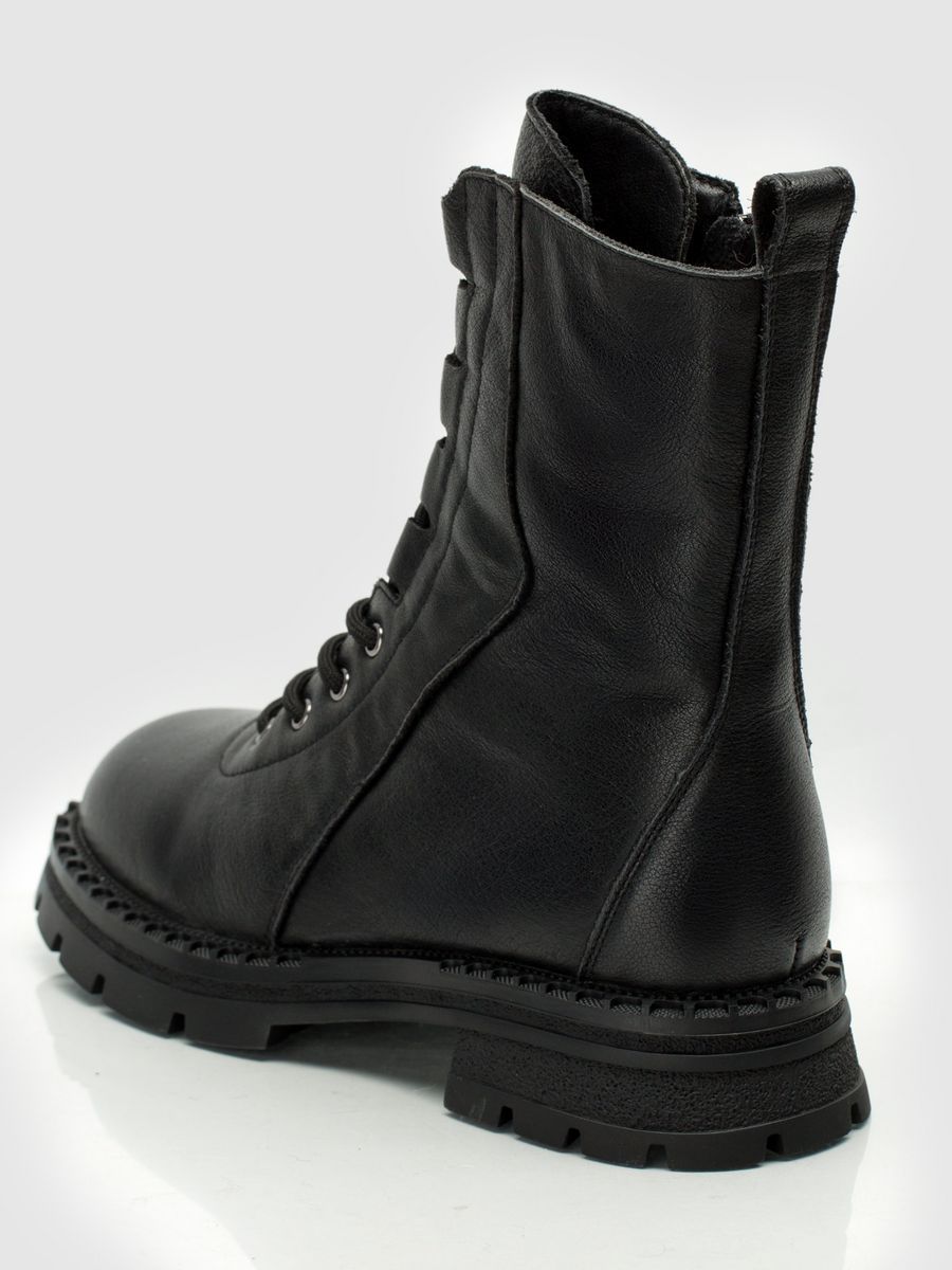 Ботинки зимние кожаные на каблуке AS50726-17