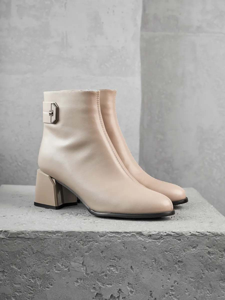 Ботильоны женские демисезонные натуральная кожа на каблуке 51-DBA9-8-108