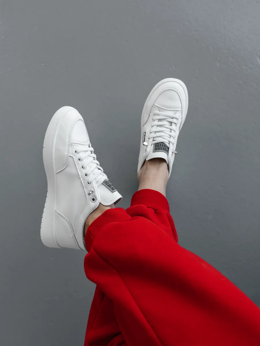 Кеды женские белые натуральная кожа на платформе весна ZFS-MSM-1102-SUk