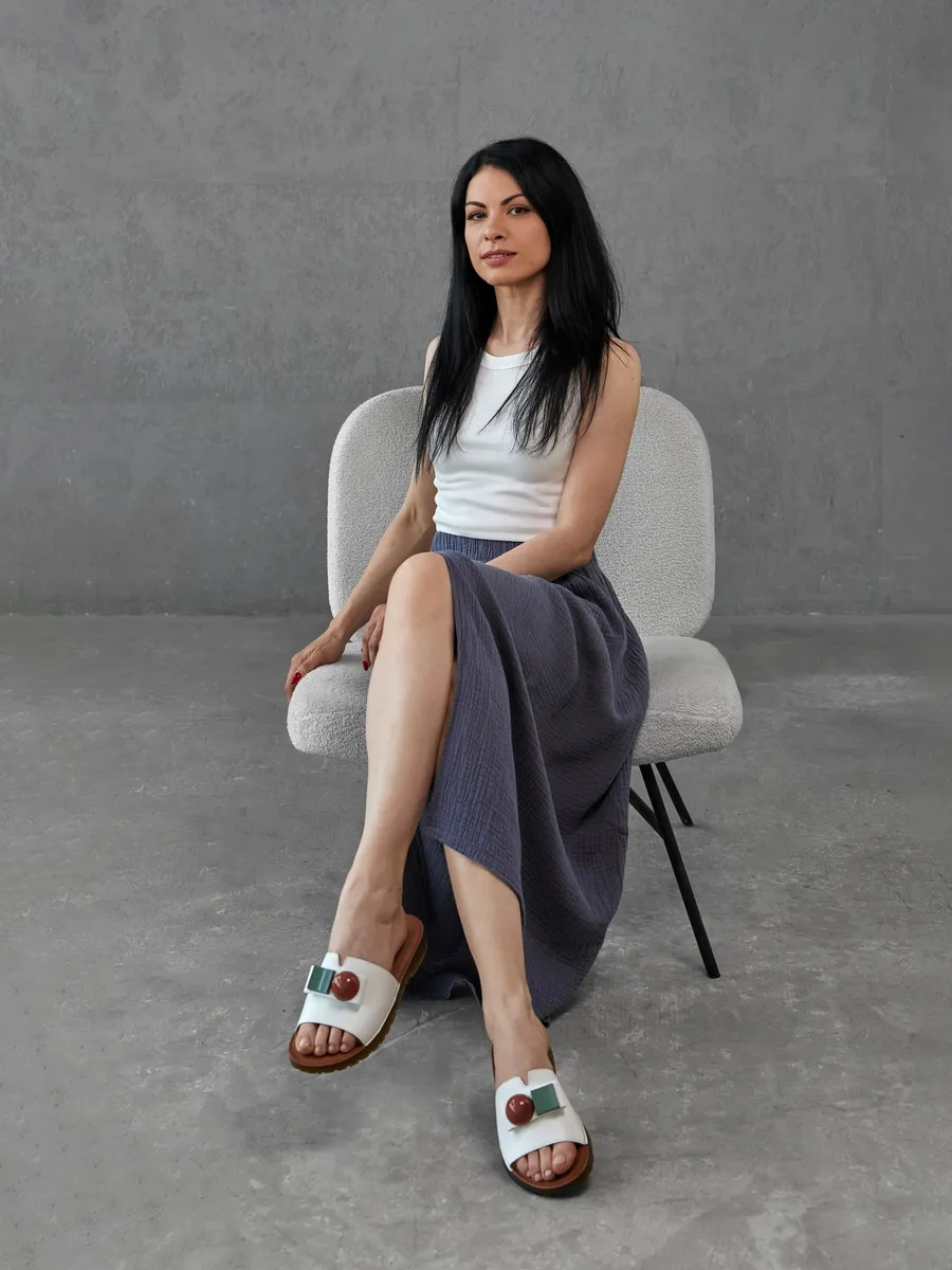 Сабо женские кожаные натуральные летние 12R9-21-112