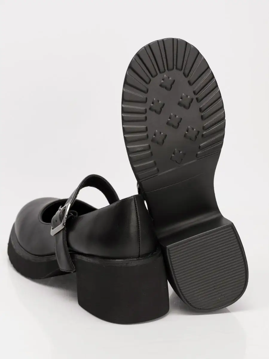 Туфли женские натуральная кожа черные на каблуке осенние KF329-010K