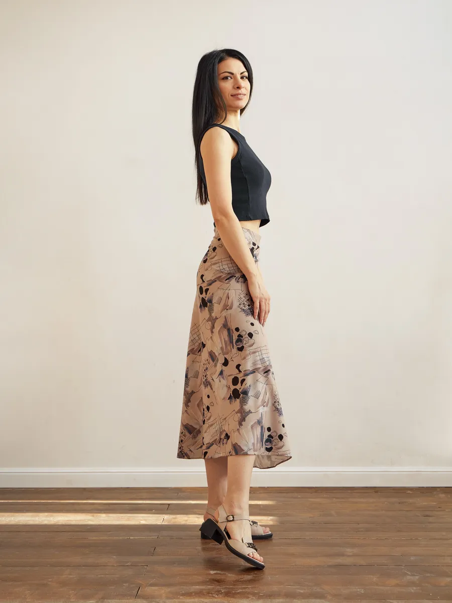 Босоножки женские летние на каблуке бежевые 51-BKY4-12-108k