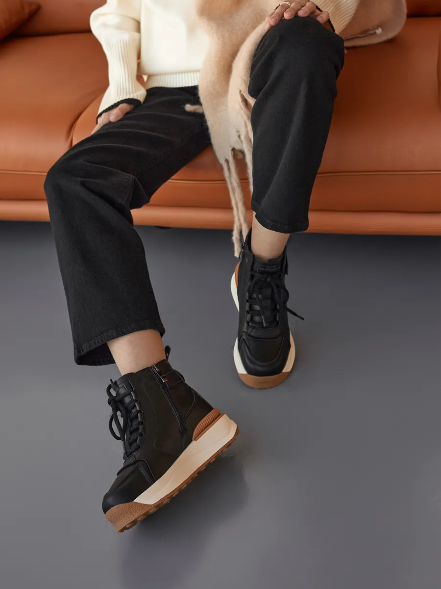 Ботинки женские зимние натуральная кожа спортивные 42-ZBE34-1-101