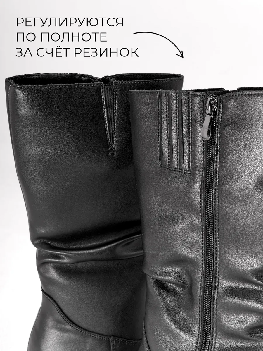 Сапоги женские зимние натуральная кожа на каблуке 25-WPE21-14-101