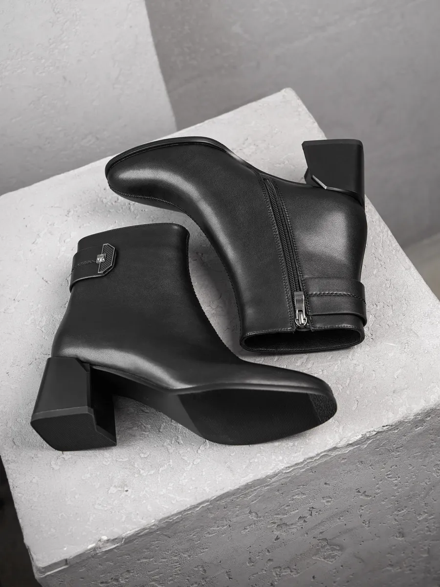 Ботильоны женские демисезонные натуральная кожа на каблуке 51-DBA9-8-101