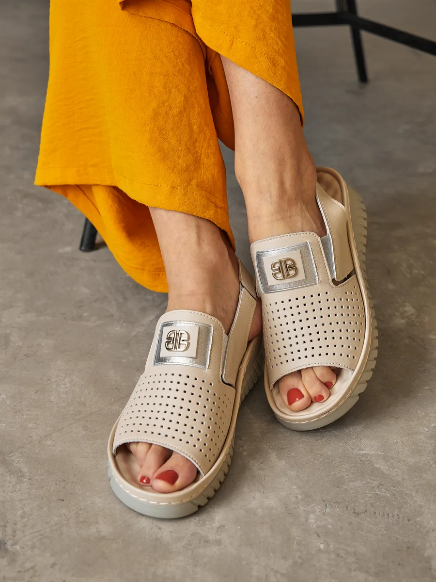 Босоножки женские летние без каблука натуральная кожа FB298-021k